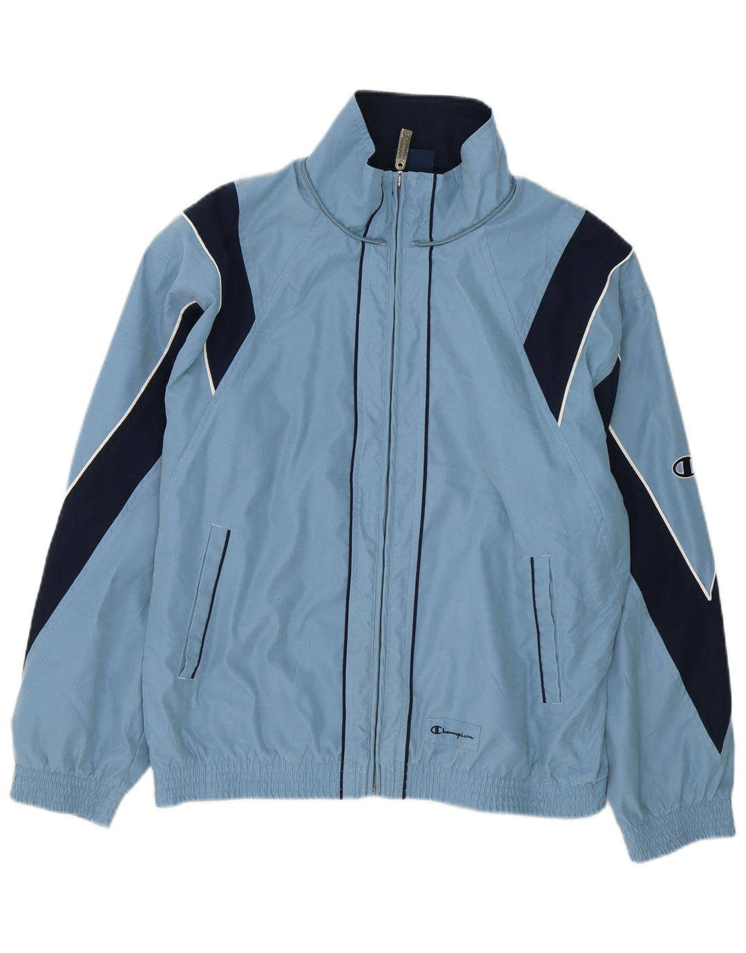 Champion Herren-Trainingsanzugoberjacke aus mittelblauem Colourblock-Polyester