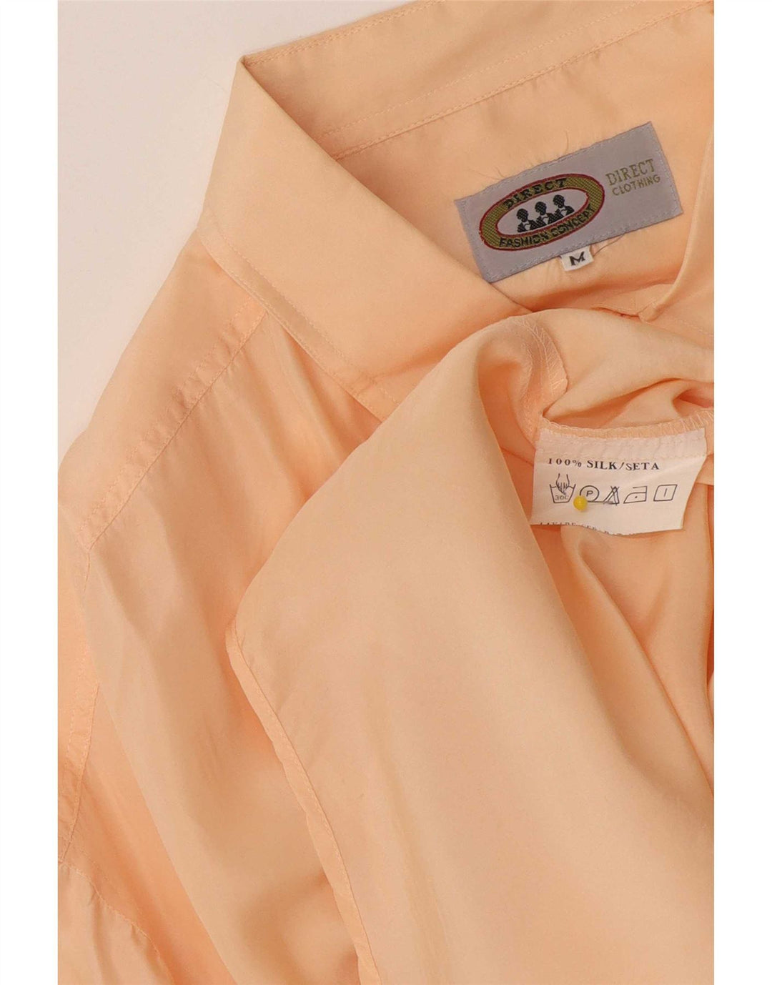 Vintage Herren Kurzarmhemd Mittelorange Seide
