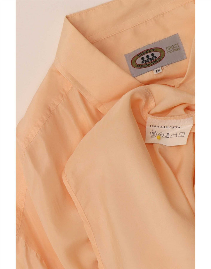 Vintage Herren Kurzarmhemd Mittelorange Seide