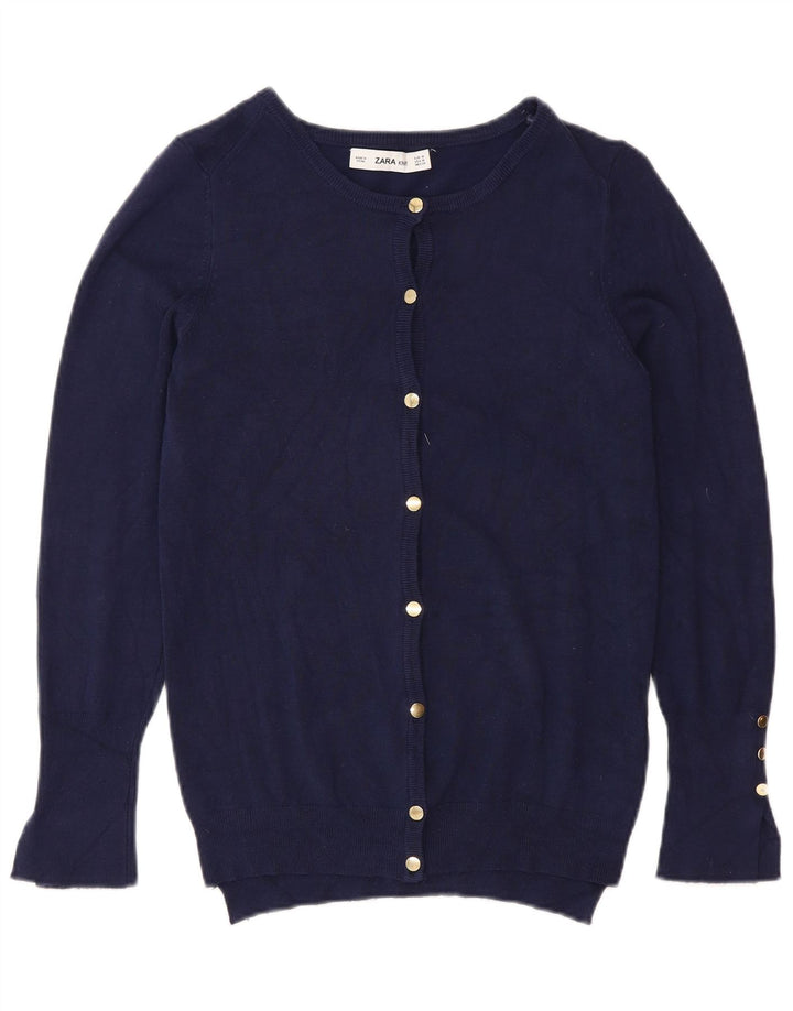 Zara Damen Strickjacke UK 12 Medium Marineblau