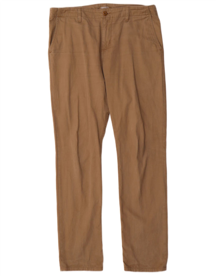 CARHARTT Herren Slim Chinohose W34 L32 Beige Baumwolle