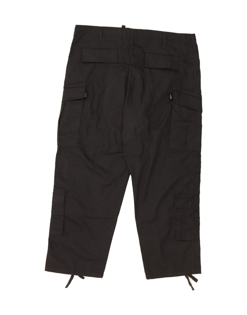 VINTAGE Mens Straight Cargo Trousers XL W43 L29 Black Cotton Vintage Vintage and Second-Hand Vintage from Messina Hembry 