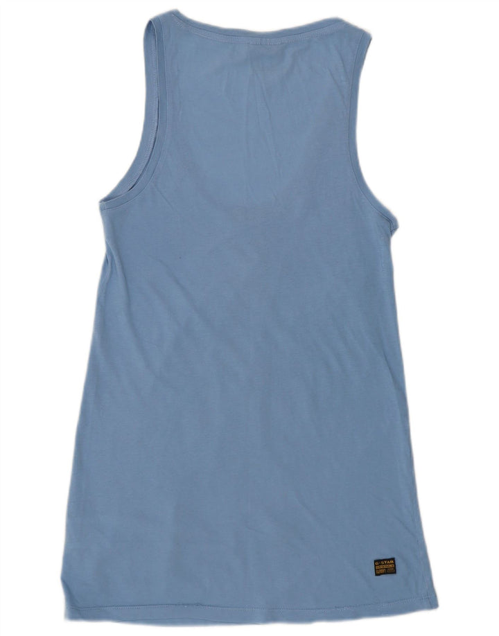 G-Star Damen Longline Graphic Tank Top Small Blau Baumwolle