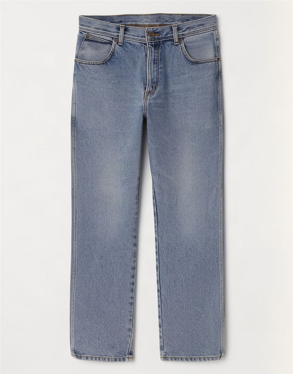 Wrangler Mens Regular Fit Straight Jeans W32 L30 Blue Cotton
