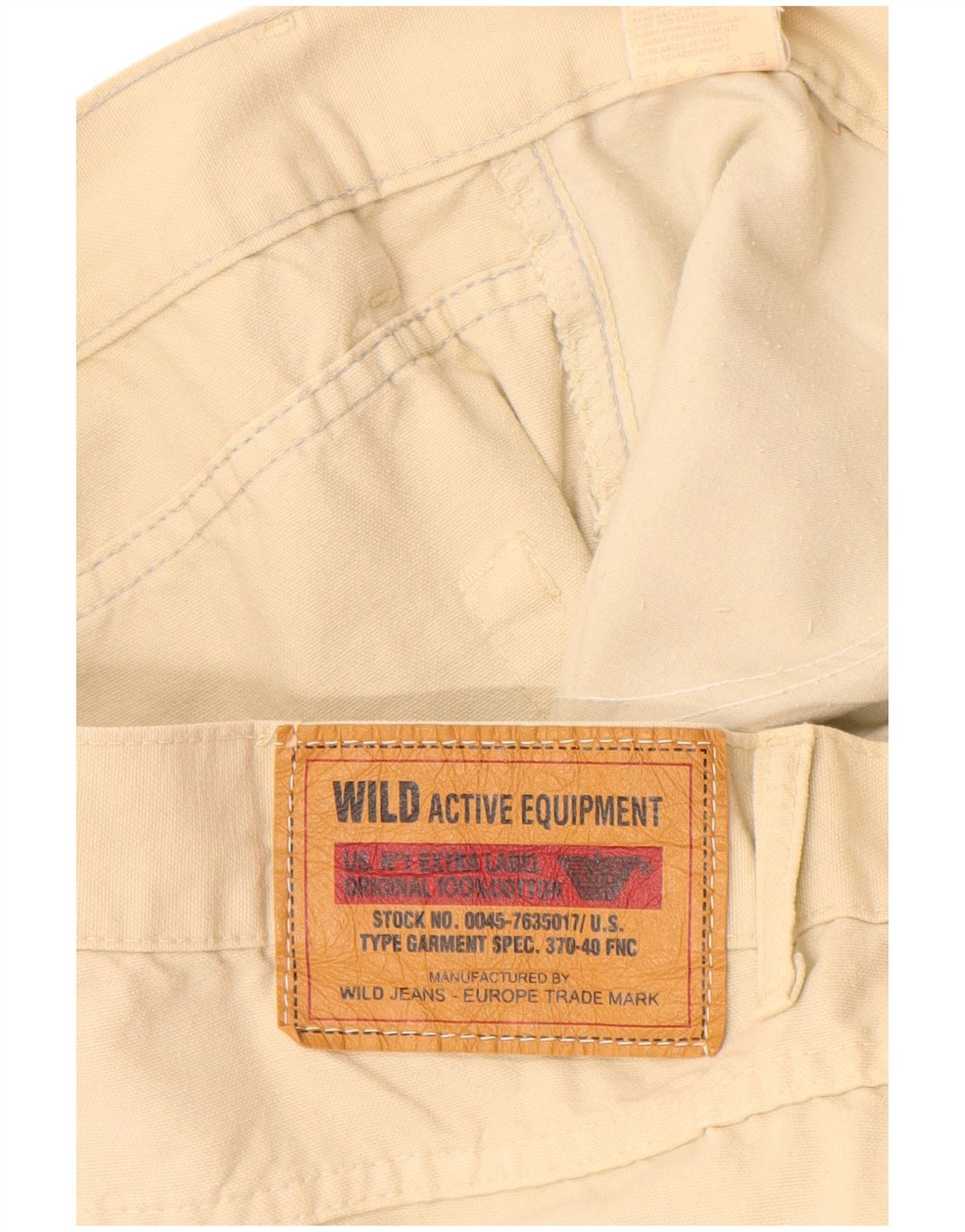 WILD JEANS Herren Tapered Freizeithose IT 54 2XL W34 L33 Beige Baumwolle