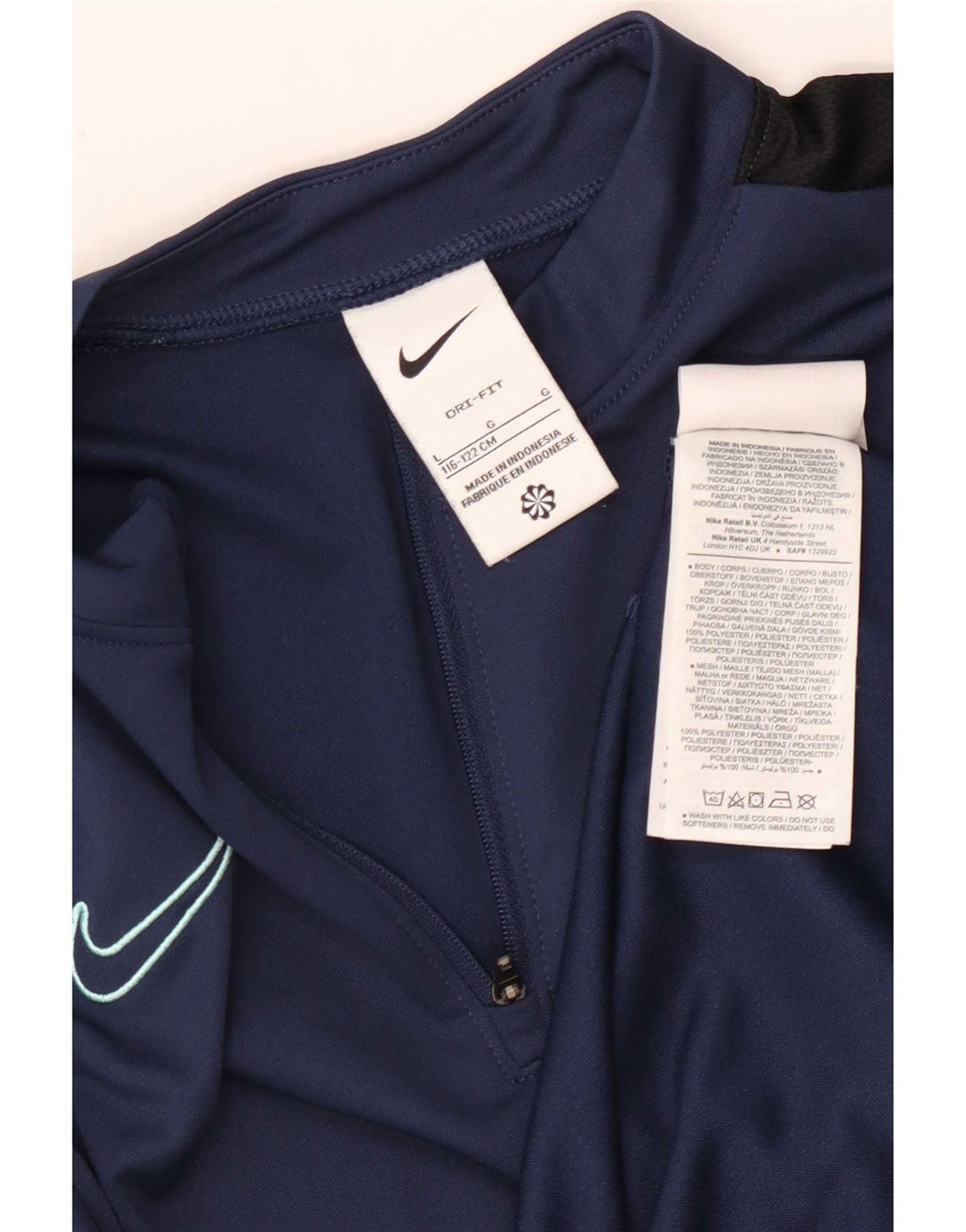 Nike Dri Fit Pullover-Trainingsanzug für Jungen, 6–7 Jahre, Größe L, Marineblau