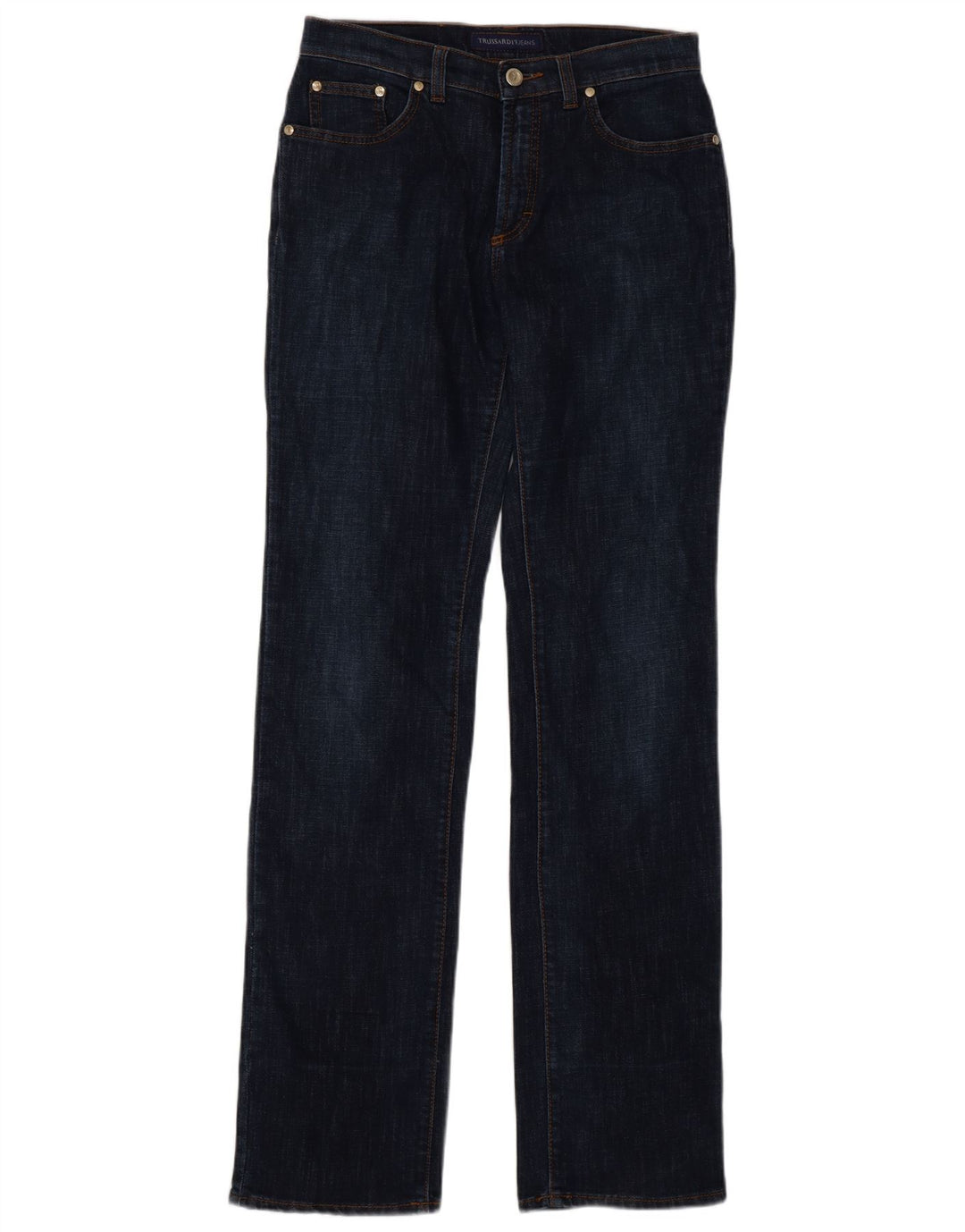 Trussardi Damen Straight Jeans W27 L34 Marineblau