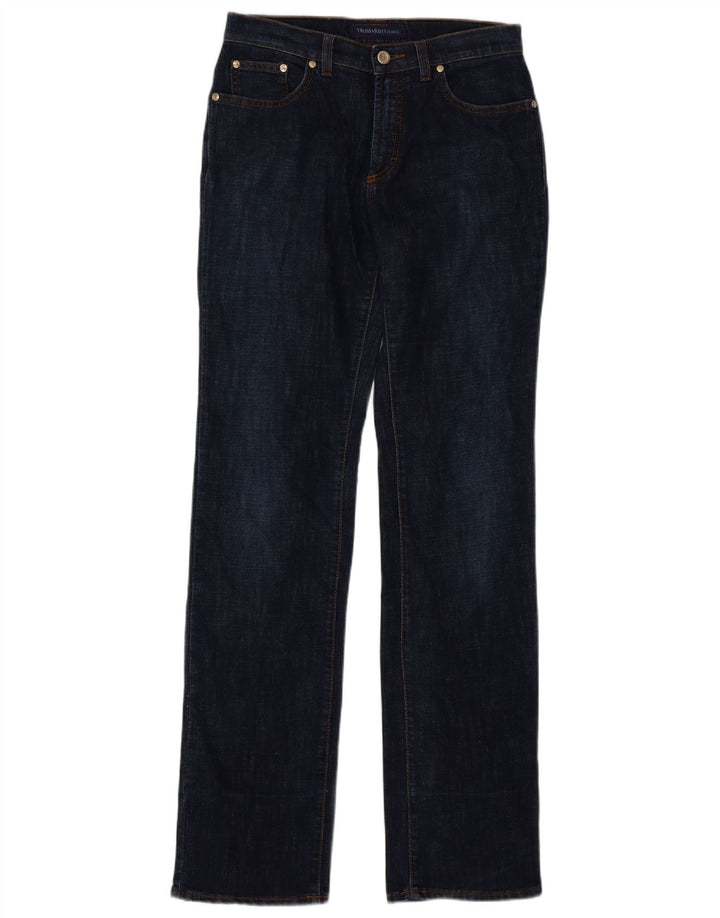 Trussardi Damen Straight Jeans W27 L34 Marineblau