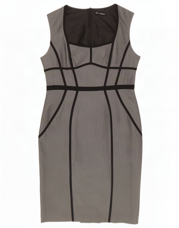 Marks & Spencer Damen Autograph Ärmelloses Etuikleid UK 14 Mittelgrau