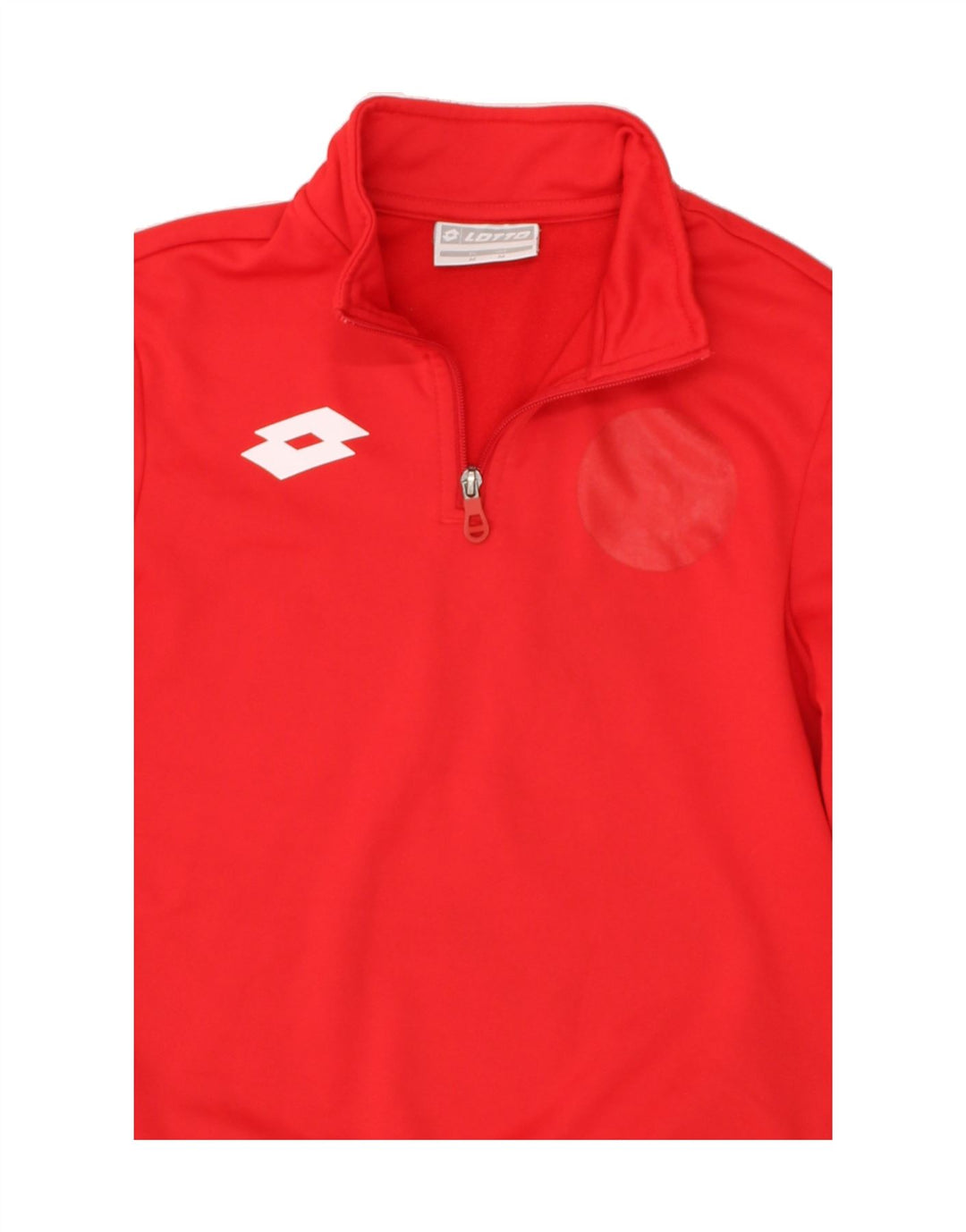 LOTTO Boys Graphic Zip Neck Sweatshirt Jumper 9-10 Years Medium Red | Vintage Lotto | Thrift | Second-Hand Lotto | Used Clothing | Messina Hembry 
