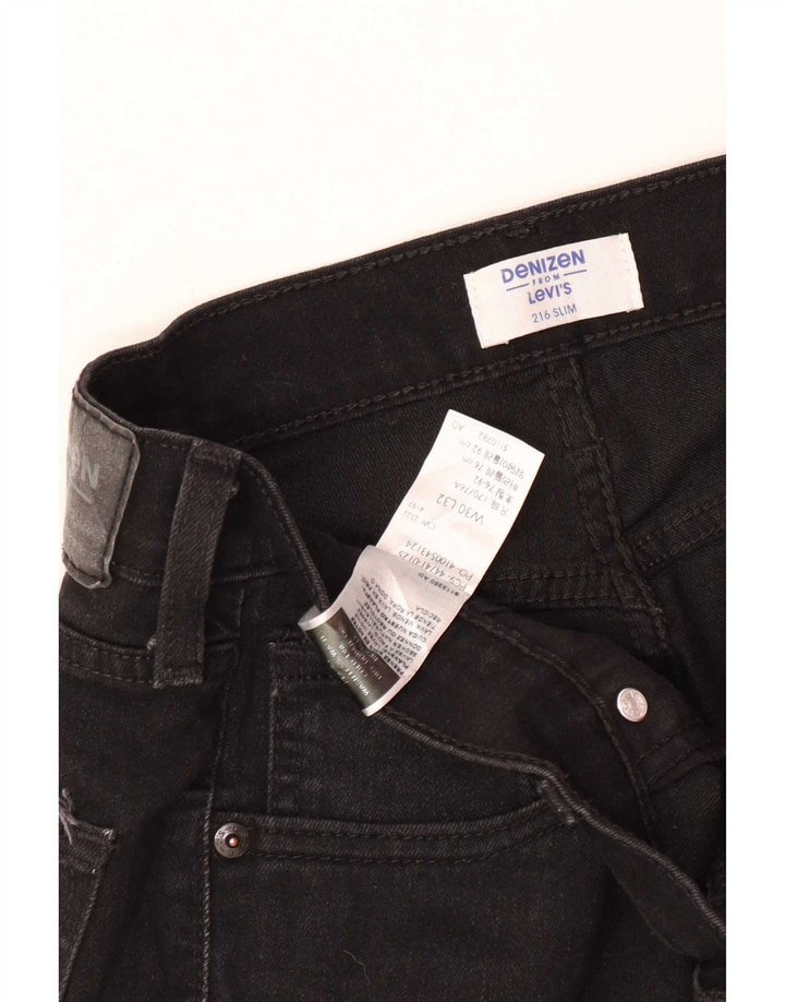 Levi's Herren Denizen Slim Jeans W33 L32 Schwarze Baumwolle