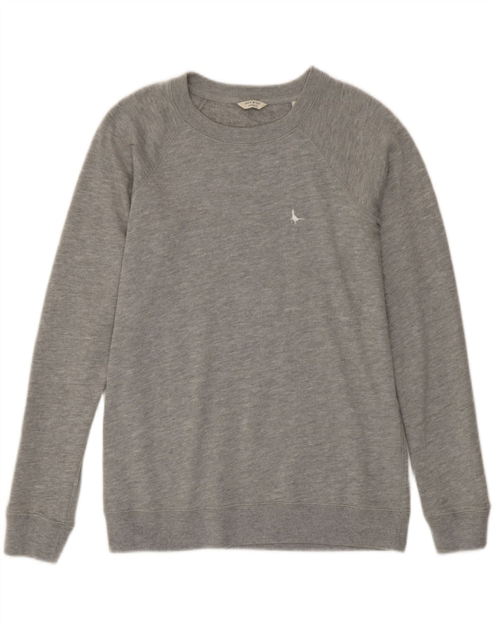 Jack Wills Damen-Sweatshirt-Pullover, UK-Gr. 10, Größe S, Grau, Baumwolle