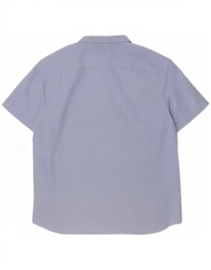 American Eagle Herren-Hemd, kurzärmelig, klassische Passform, XL, Blau, Baumwolle