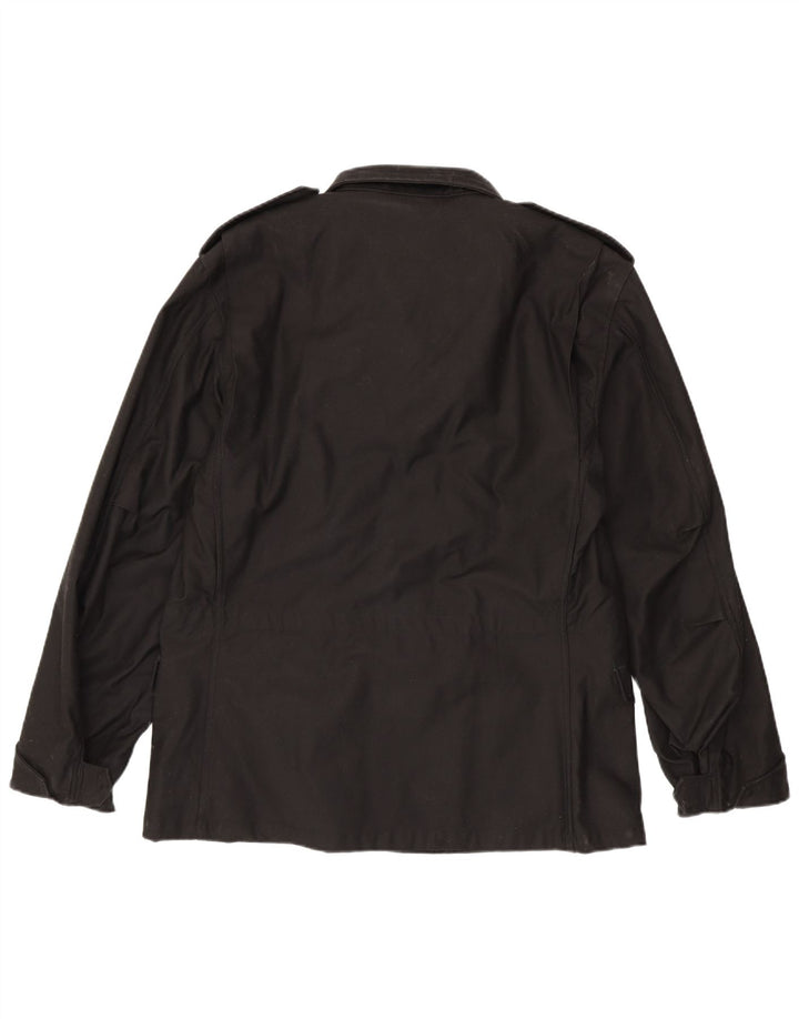 Vintage Herren-Militärjacke mit normaler Passform, UK 38, mittlere schwarze Baumwolle