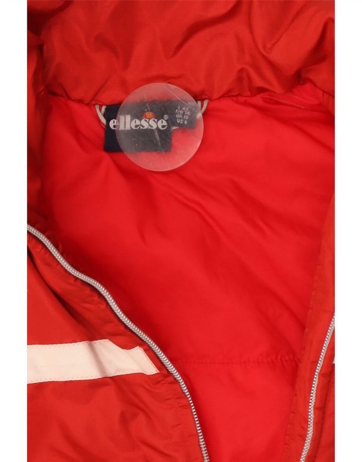 ELLESSE Damen Übergroße wattierte Weste UK 10 Small Rot