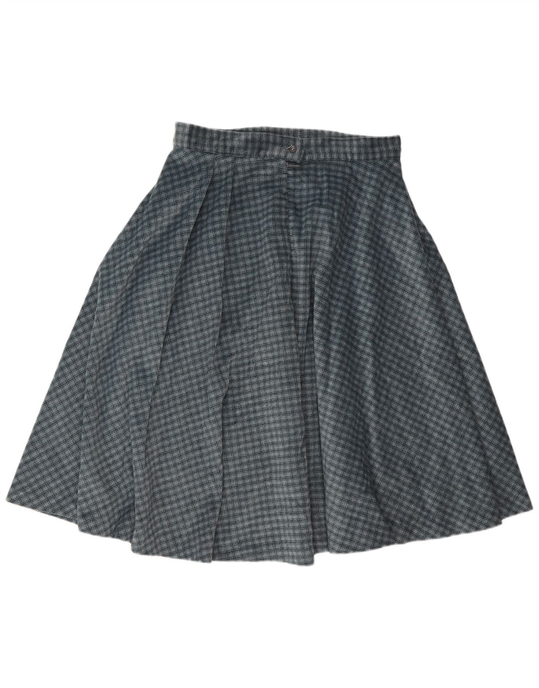Vintage Damen Tellerrock W30 Mittelblau kariert