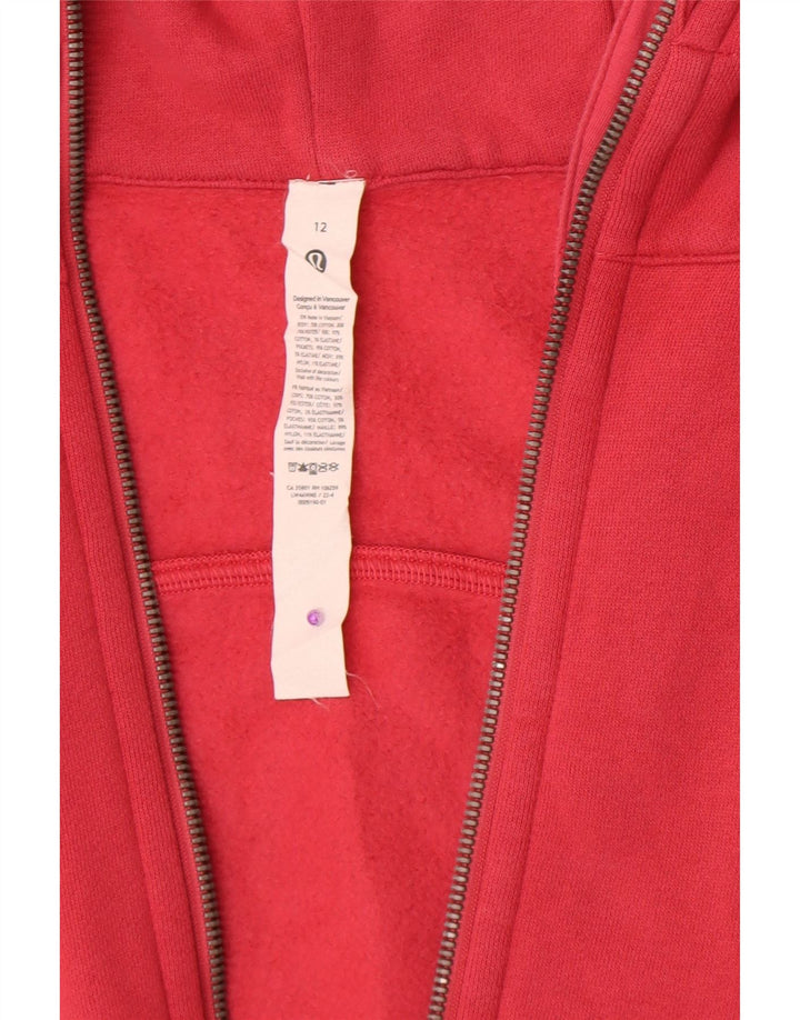 Lululemon Damen-Kapuzenpullover mit Reißverschluss, US 12, große rote Baumwolle