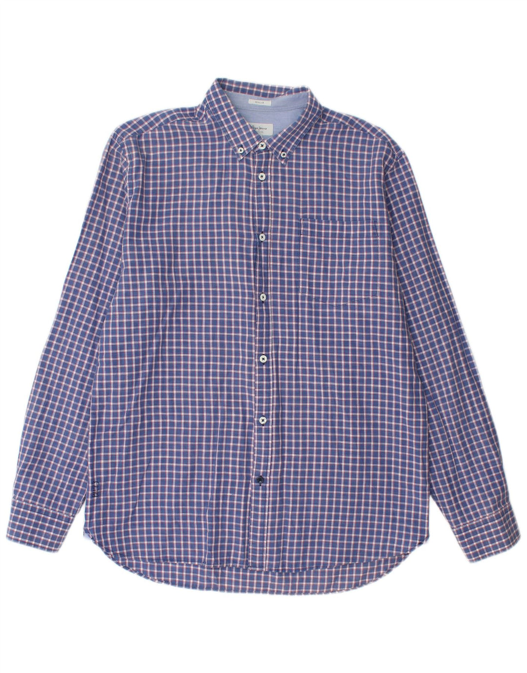 PEPE JEANS Herrenhemd XL, blau kariert, Baumwolle
