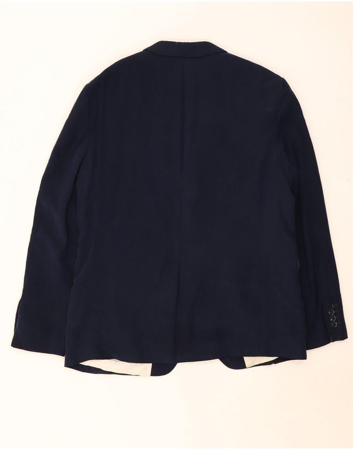 Zara Herren 2-Knopf-Blazerjacke IT 54 2XL Marineblaue Viskose
