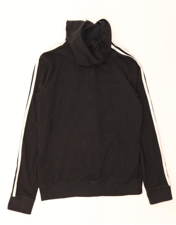 Adidas Damen Zip Hoodie Pullover UK 8/10 Small Schwarz Baumwolle