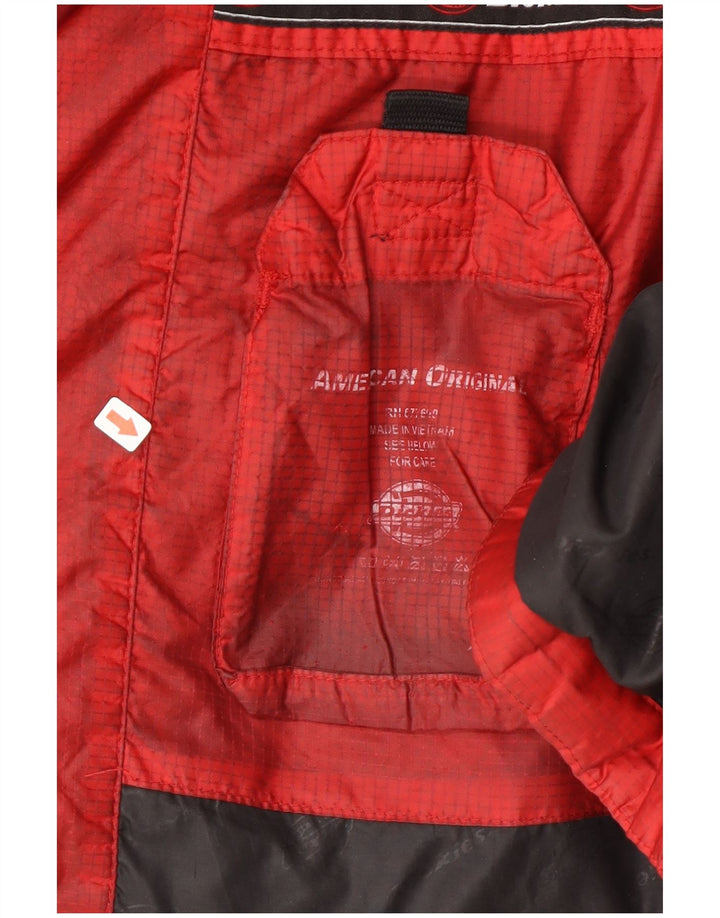 Dickies wattierte Herrenjacke mit Kapuze, UK 38, mittelrotes Colourblock-Nylon