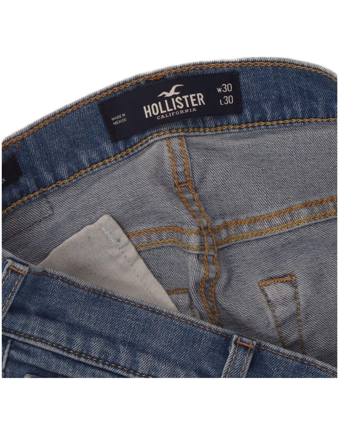 Hollister Damen Slim Straight Jeans W30 L30 Blau
