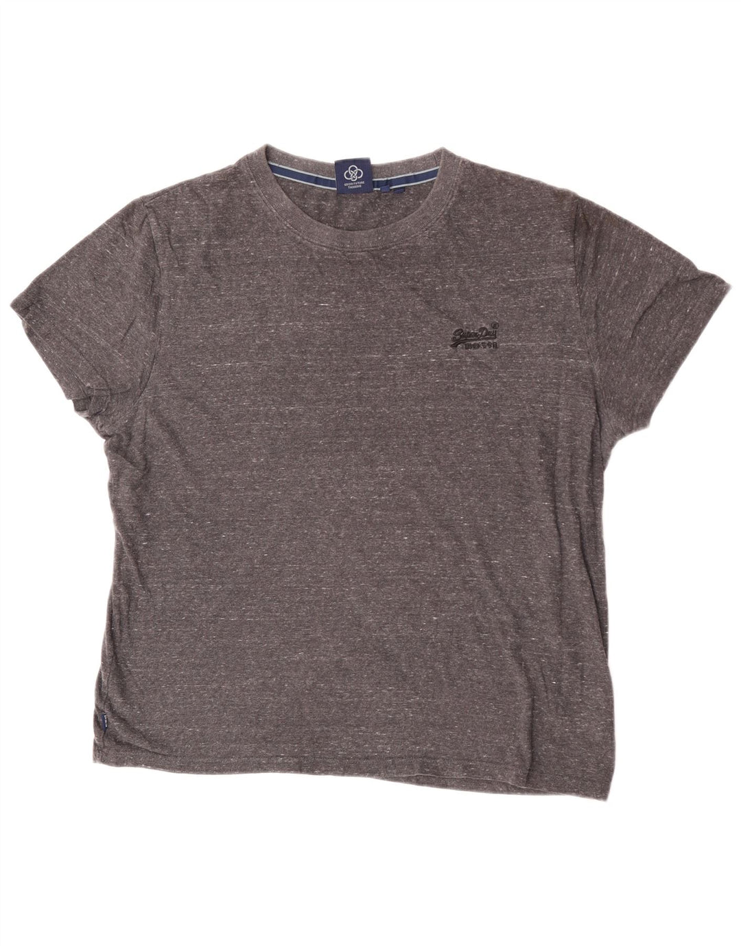 Superdry Herren-T-Shirt-Oberteil XL aus grau gefleckter Baumwolle