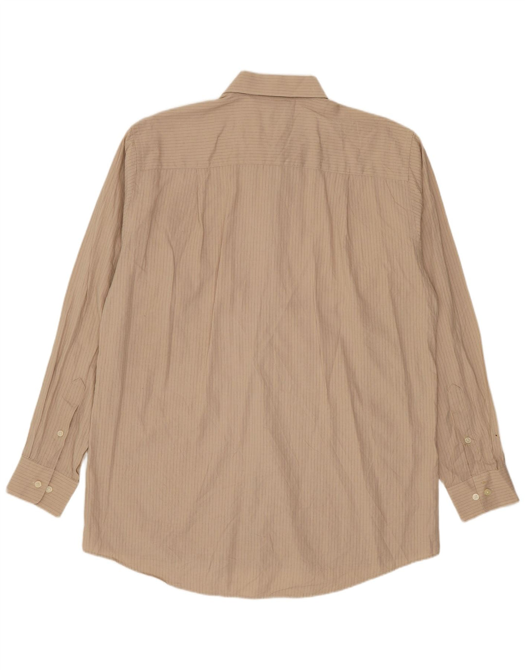Calvin Klein Herrenhemd, Größe 16, große beige gestreifte Baumwolle