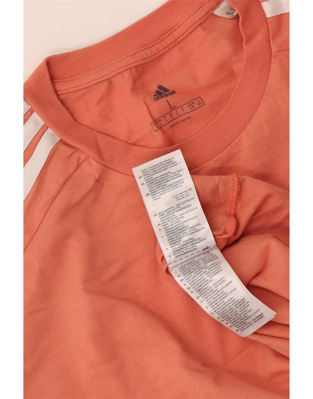 Adidas Herren T-Shirt Top Large Orange Baumwolle