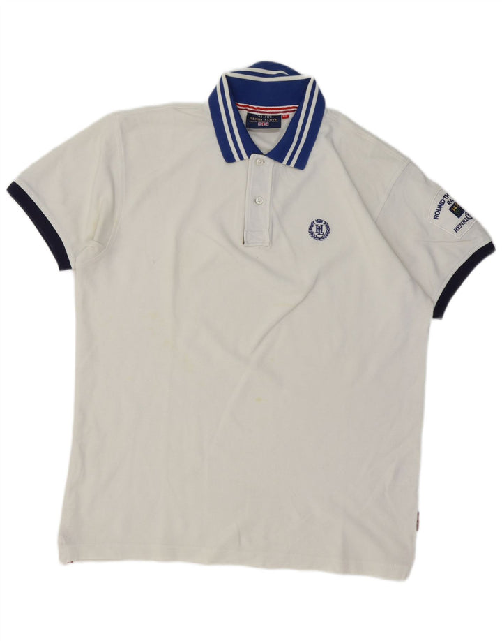 HENRI LLOYD Herren Rugby-Poloshirt XL, weiße Baumwolle