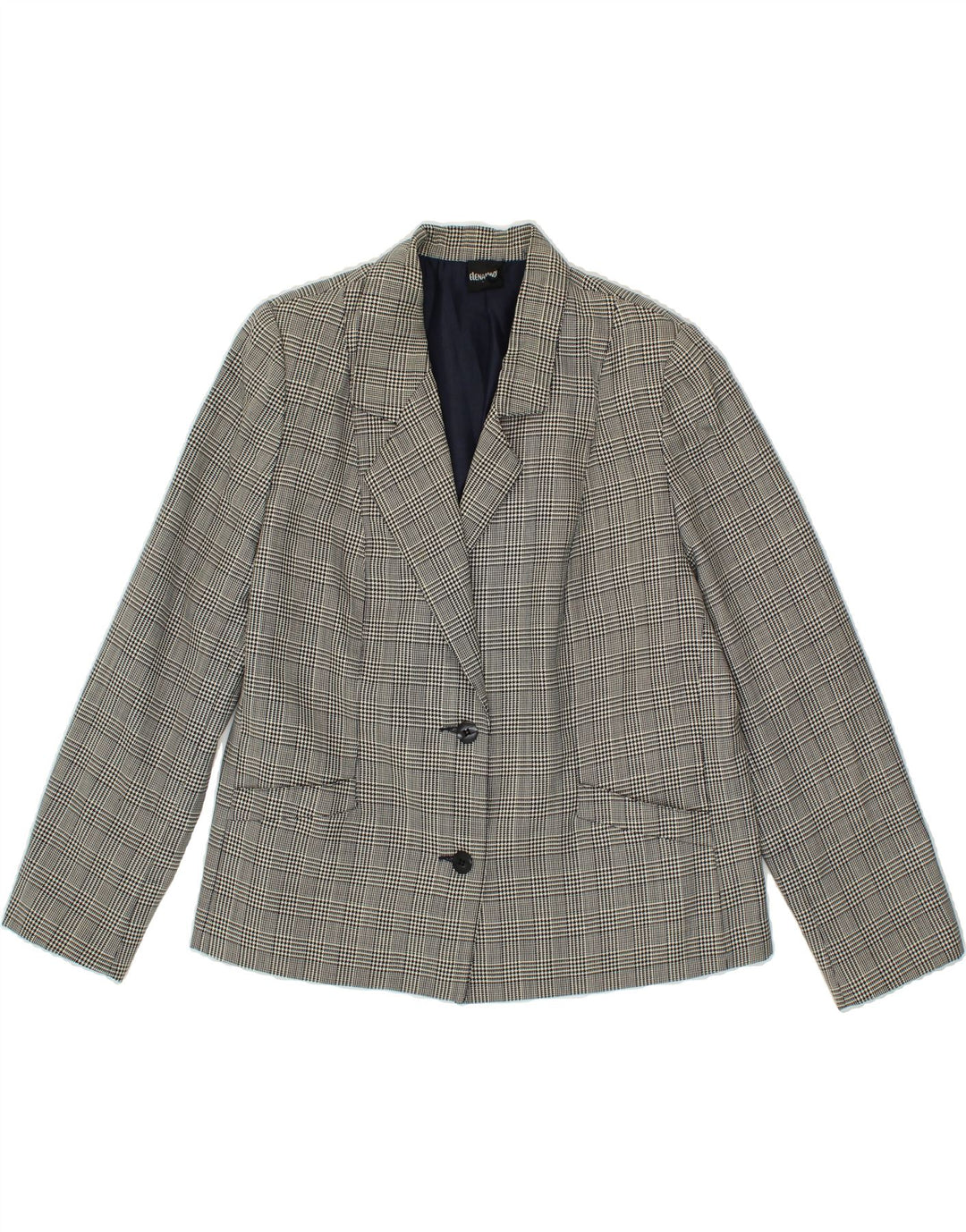 ELENA MIRO Womens 2 Button Blazer Jacket UK 14 Medium Navy Blue Vintage ELENA MIRO and Second-Hand ELENA MIRO from Messina Hembry 