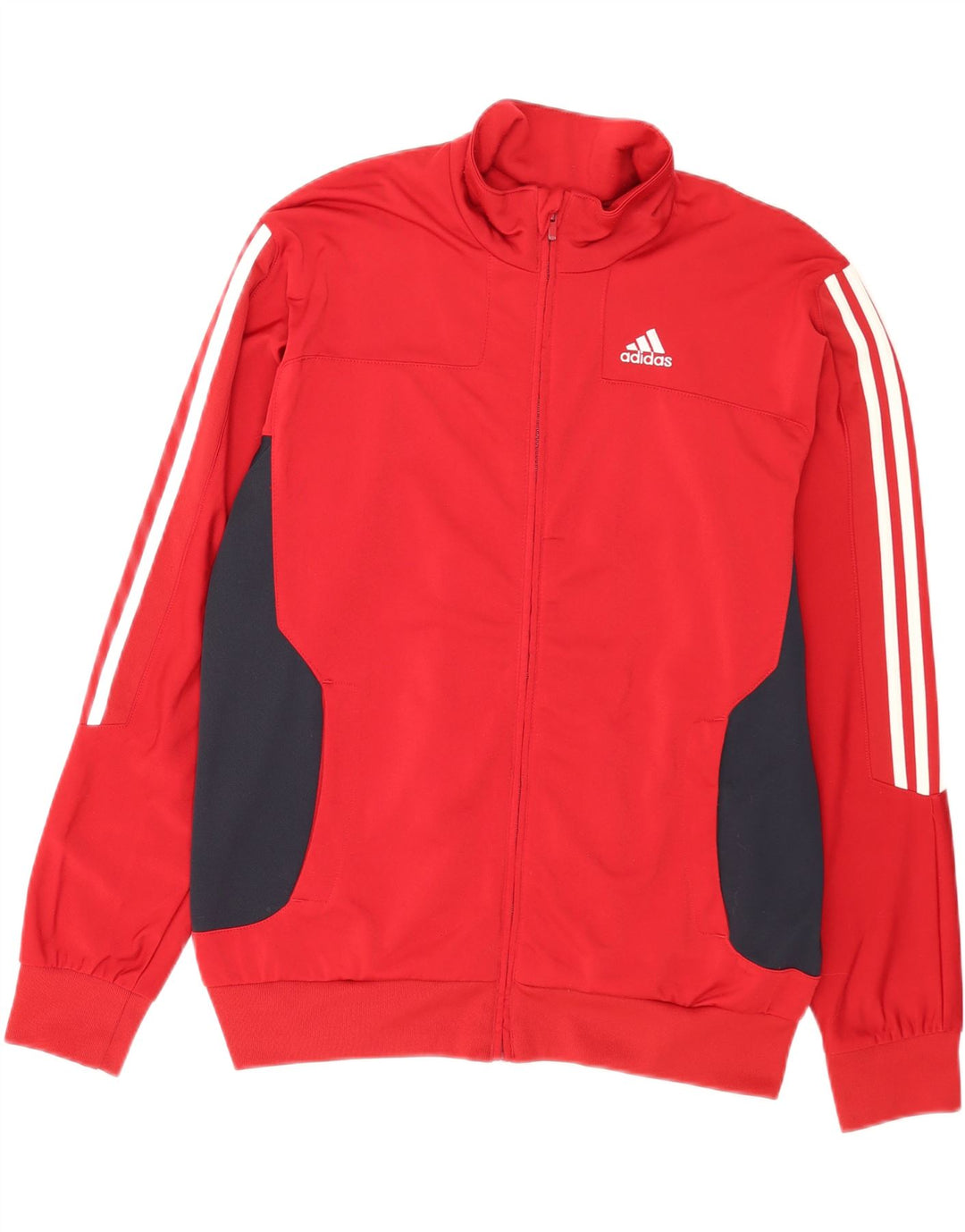 Adidas Herren-Trainingsanzugoberteil mit Grafik, UK 40/42, Mittelrot, Farbblock