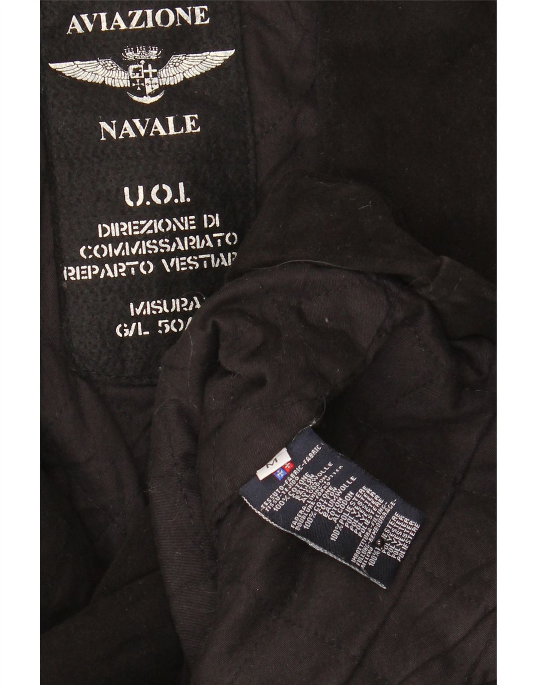 Aviazione Navale Herren Pea Coat UK 38 Mittelschwarze Baumwolle