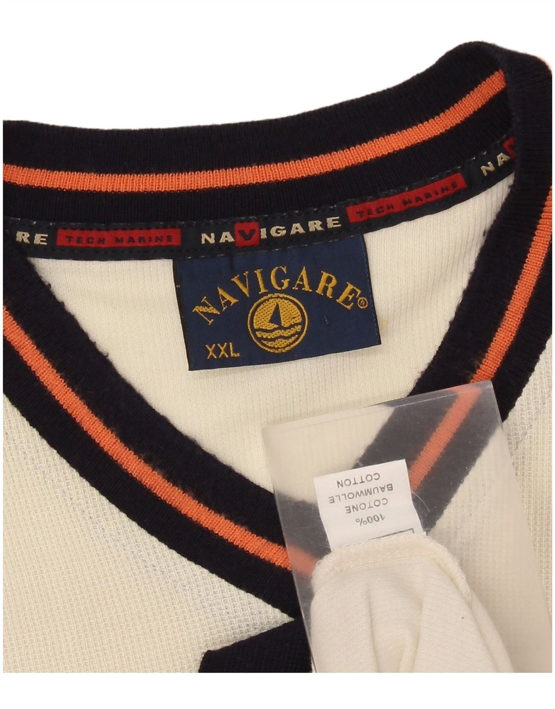 Navigare Herren T-Shirt Top 2XL Off White Baumwolle