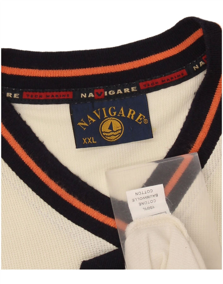 Navigare Herren T-Shirt Top 2XL Off White Baumwolle