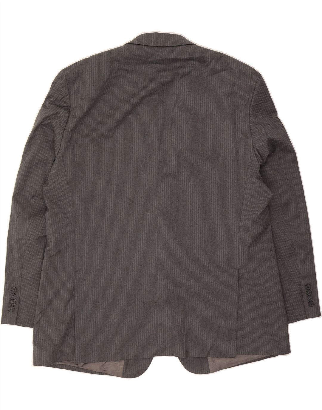 IZOD Mens 2 Button Blazer Jacket IT 50 Large Grey Pinstripe Polyester Vintage Izod and Second-Hand Izod from Messina Hembry 