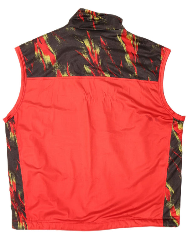 BRIKO Herren-Trainingsanzug, ärmellos, Jacke, XL, Rot, Farbblock-Polyester