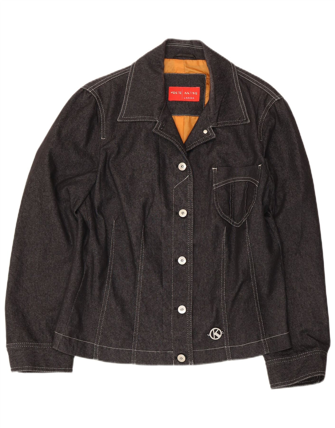 Perte by Krizia Damen Jeansjacke UK 18 XL Graue Baumwolle