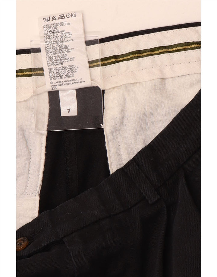Marks & Spencer Herren-Anzughose mit Pegged-Anzug, W34, L31, schwarze Baumwolle
