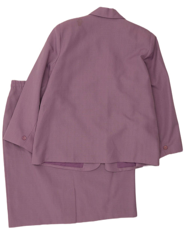 Vintage Damen 2-Knopf-Rock-Set UK 22 3XL W42 Lila Polyester