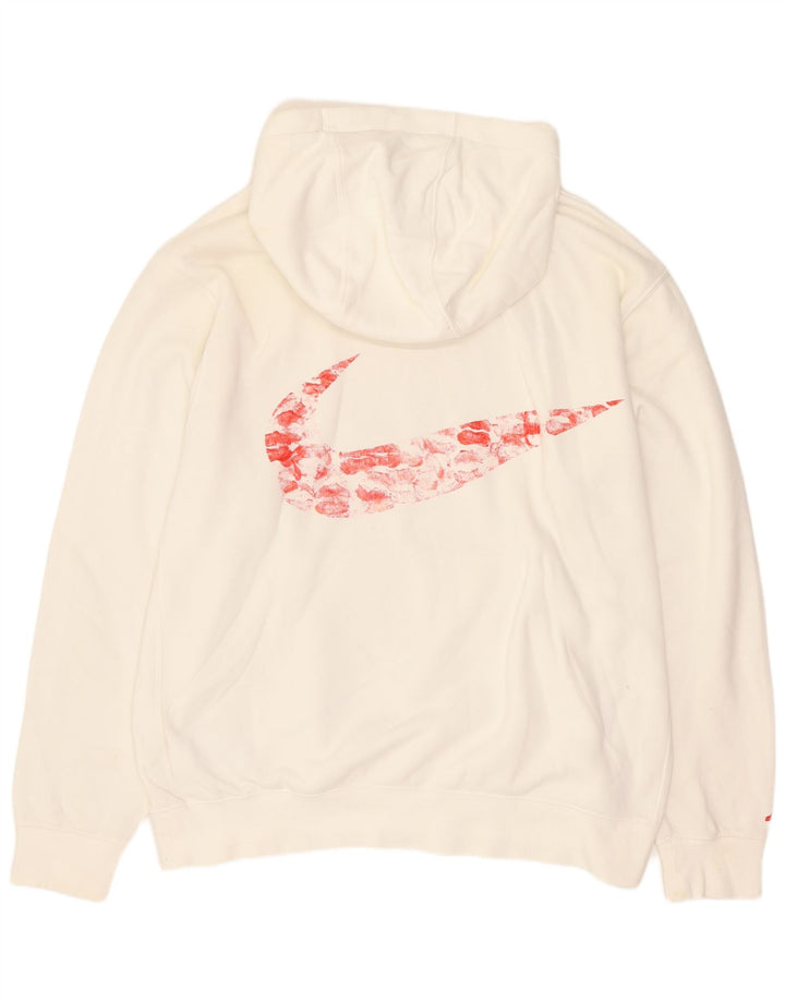 Nike Herren-Kapuzenpullover mit Grafik, groß, aus weißer Baumwolle