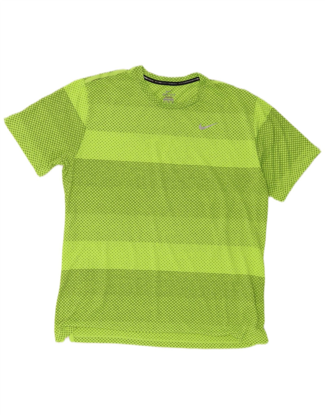 Nike Herren Dri Fit T-Shirt Top XL Grün Geometrisch Polyester