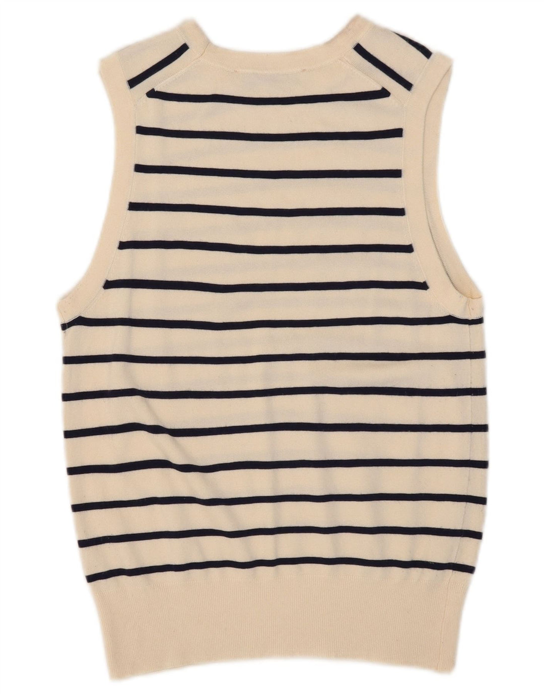 Zara Damen Weste Tank Top UK 12 Medium Off White gestreift