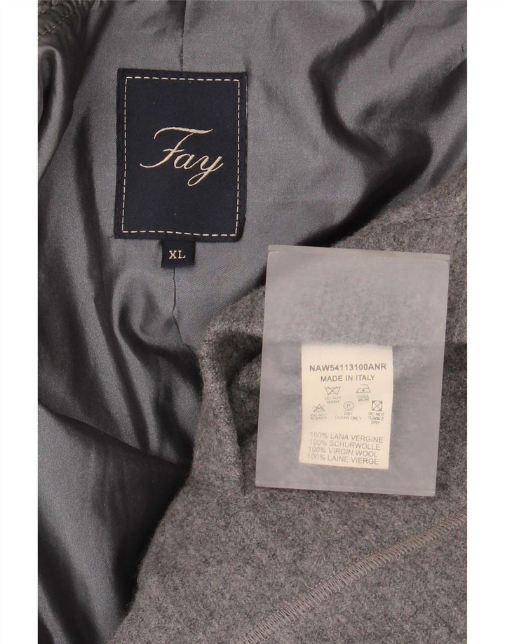 Fay Damenmantel UK 18 XL Graue Schurwolle