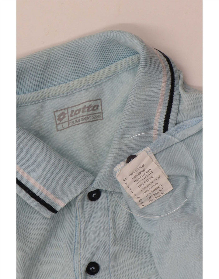 Lotto Herren-Poloshirt, groß, blaue Baumwolle