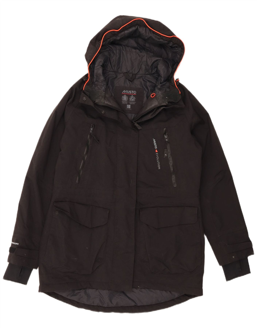 Musto Damen-Parkajacke mit Kapuze, UK 12, mittelschwarz, Polyamid