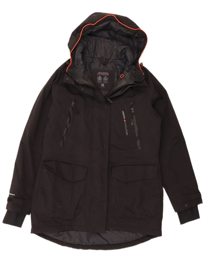 Musto Damen-Parkajacke mit Kapuze, UK 12, mittelschwarz, Polyamid