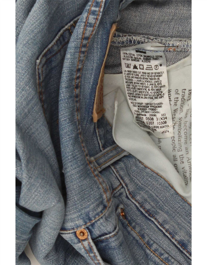 Levi's Herren 507 Slim Bootcut Jeans W31 L34 Blaue Baumwolle