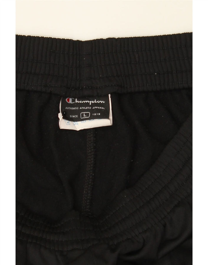 CHAMPION Mens Tracksuit Trousers Large  Black Polyester Vintage Champion and Second-Hand Champion from Messina Hembry 