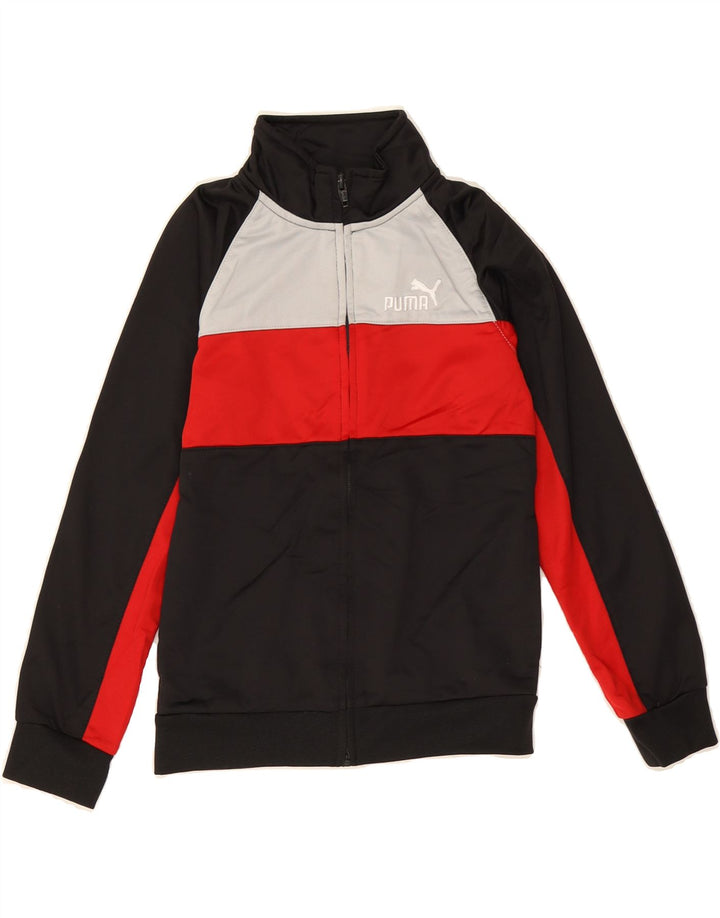 PUMA Boys Tracksuit Top Jacket 6-7 Years Black Colourblock Polyester Vintage Puma and Second-Hand Puma from Messina Hembry 